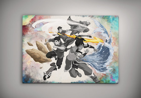 570x399 Avatar The Last Airbender Poster Anime Watercolor Print - Avatar The Last Airbender Painting
