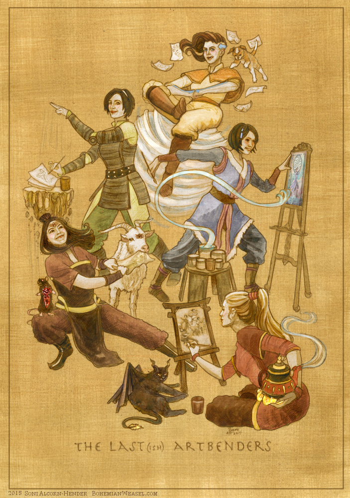 703x1000 Avatar Last Airbender Amp Korra Contest Bohemian Weasel - Avatar The Last Airbender Painting