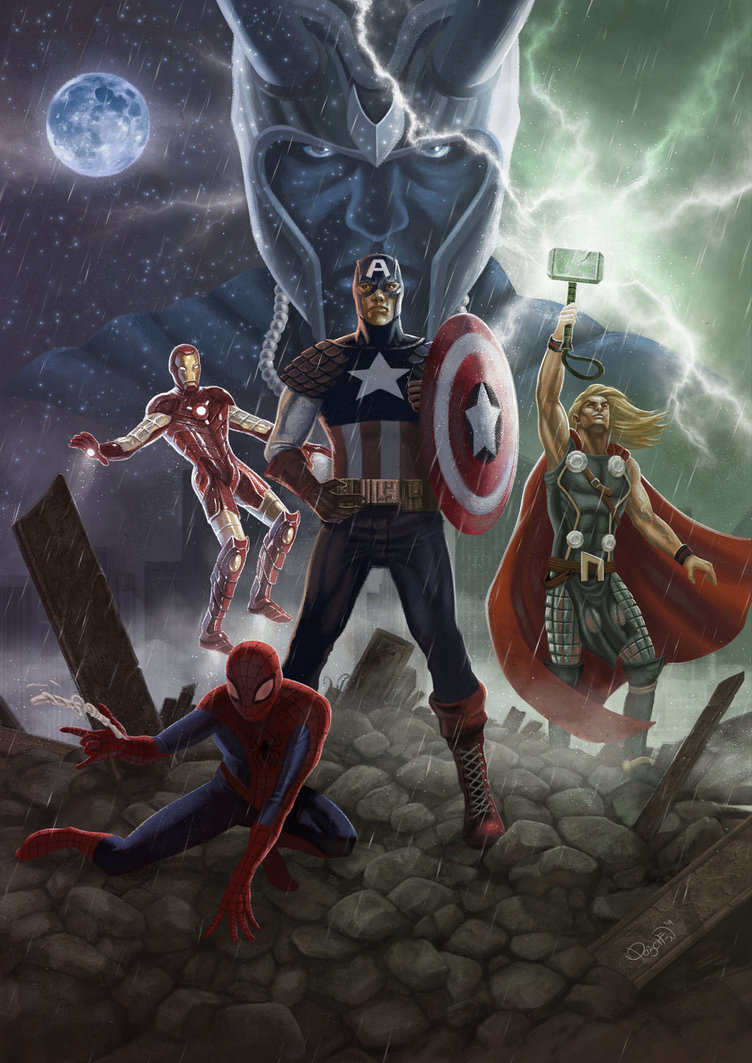 752x1063 Avengers Painting By Joelpoischen - Avengers Painting