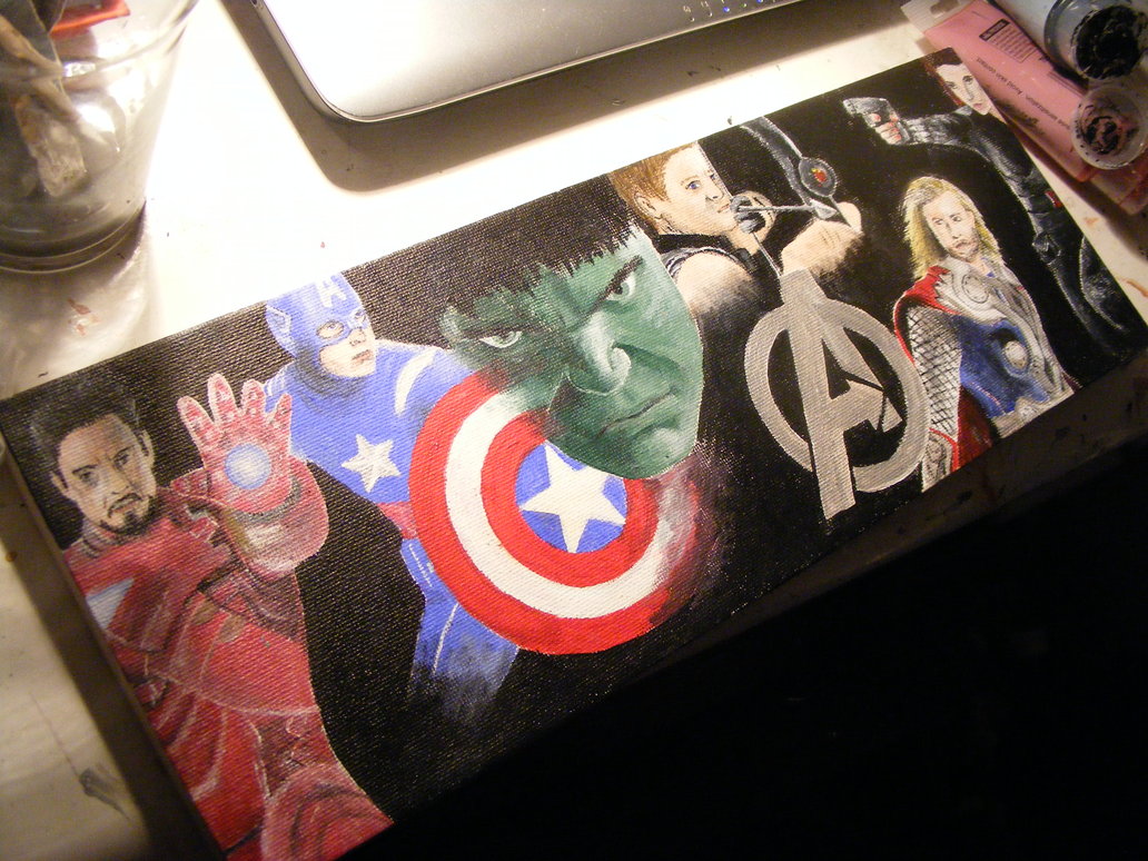 1032x774 Avengers Painting By Allthingslauralike - Avengers Painting