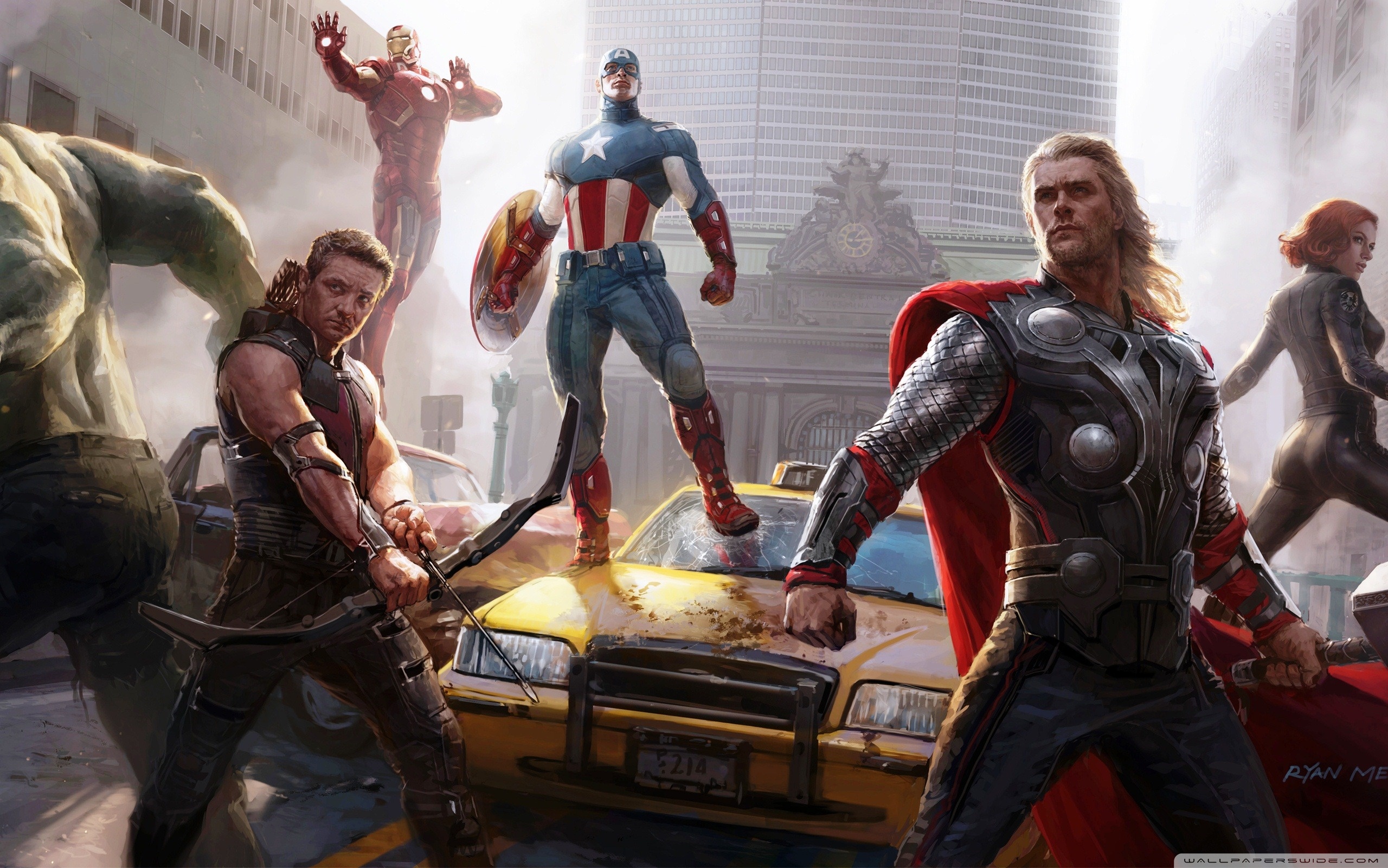 2560x1600 The Avengers Painting 4k Hd Desktop Wallpaper For 4k Ultra Hd - Avengers Painting