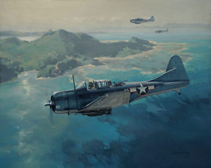 300x239 Douglas Sbd 5 Dauntless Battle Of Tarawa Aviation Painting Art - Aviation Painting