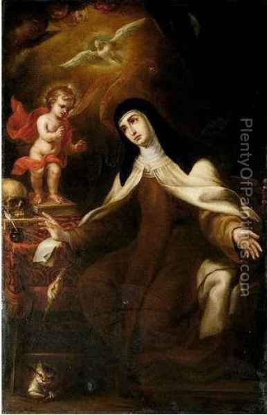386x600 The Christ Child Appearing To Saint Teresa Of Avila Oil Painting - Avila Painting