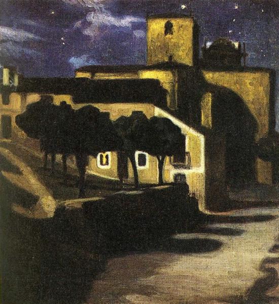 550x600 Diego Rivera Night Scene In Avila Painting Best Paintings For Sale - Avila Painting