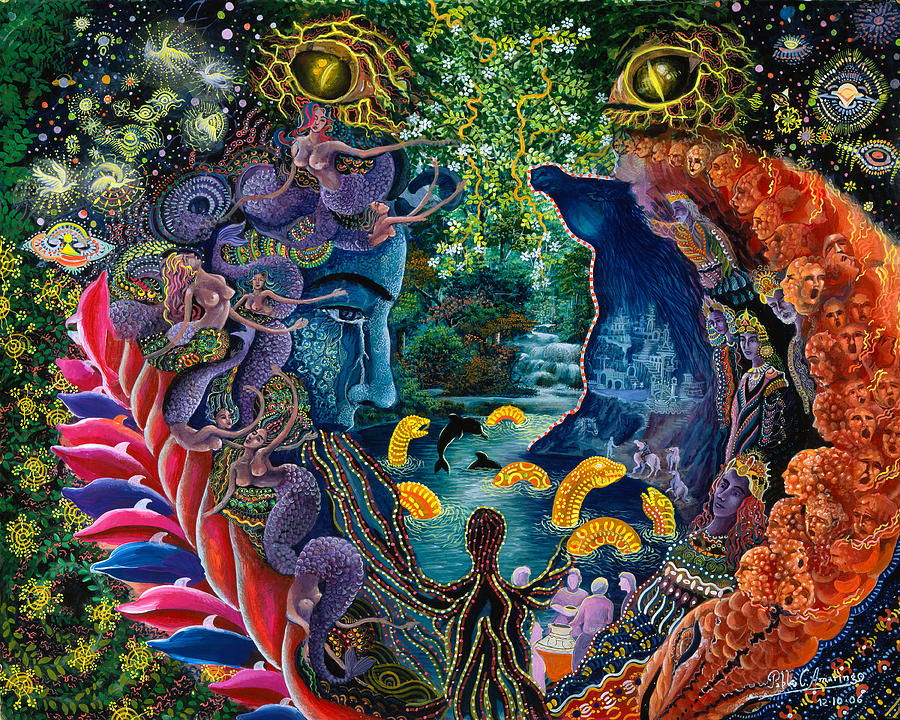 900x720 Llullon Llaki Supai Painting By Pablo Amaringo - Ayahuasca Painting