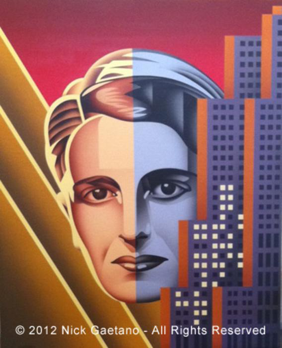 568x700 Portrait Of Ayn Rand By Nick Gaetano - Ayn Rand Painting