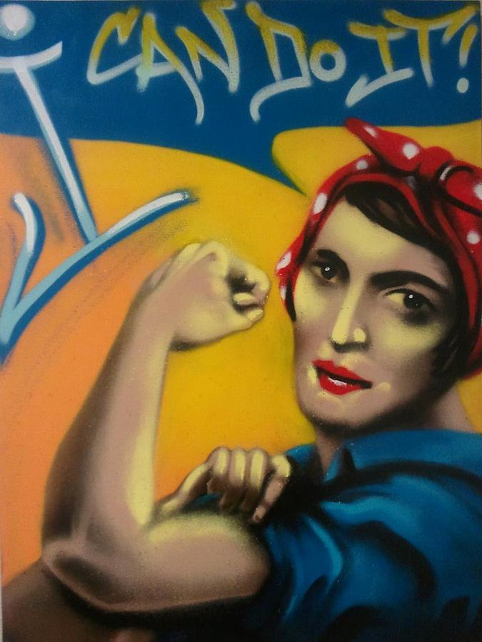 675x900 Rand The Riveter Painting By Defstar - Ayn Rand Painting