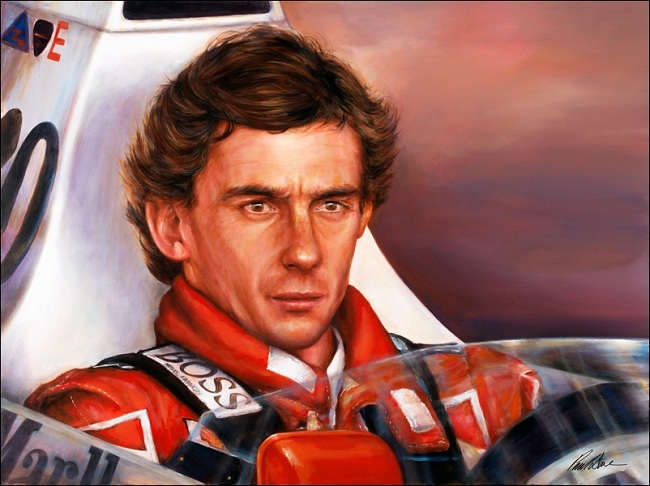 650x486 Ayrton Senna Portrait Original Painting - Ayrton Senna Painting
