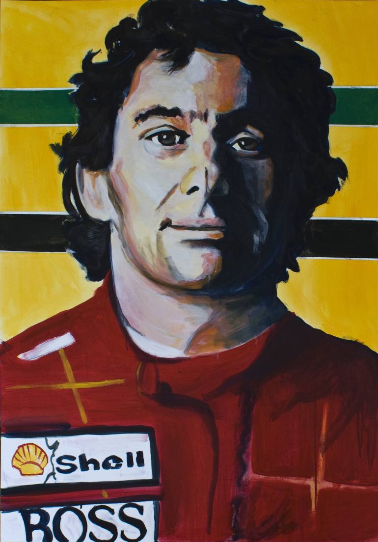 770x1104 Saatchi Art Forever Young Ayrton Senna Painting By Angela Peters - Ayrton Senna Painting