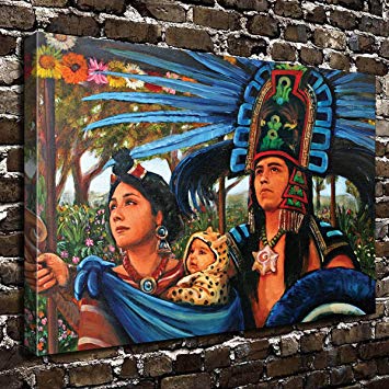 355x355 Colorsforu Wall Art Painting Aztec Prints On Canvas - Aztec Art Painting