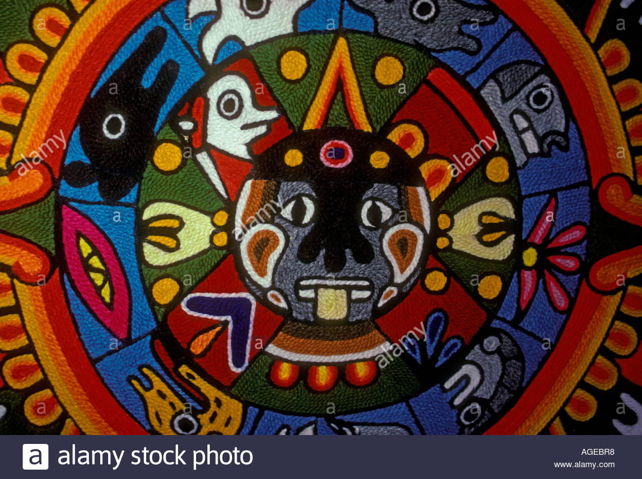 1300x970 Aztec Calendar, Wall Hanging, Souvenir, Ki Huic Market, Cancun - Aztec Calendar Painting