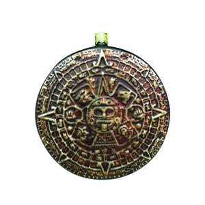 300x300 Aztec Calendar Fine Hand Painted Glass Ornament By Casaq - Aztec Calendar Painting