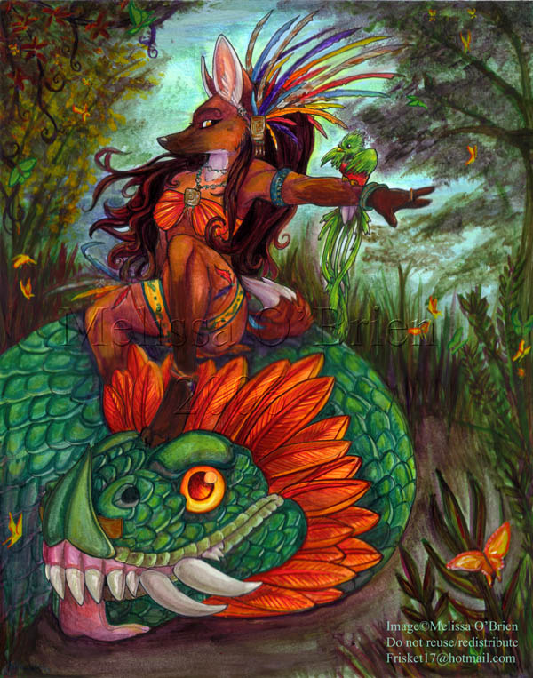 600x763 Aztec Priestess - Aztec Painting