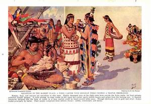 300x206 1937 Herberth M Hergetwood Carver Obsidian Aztec Painting Vtg - Aztec Painting