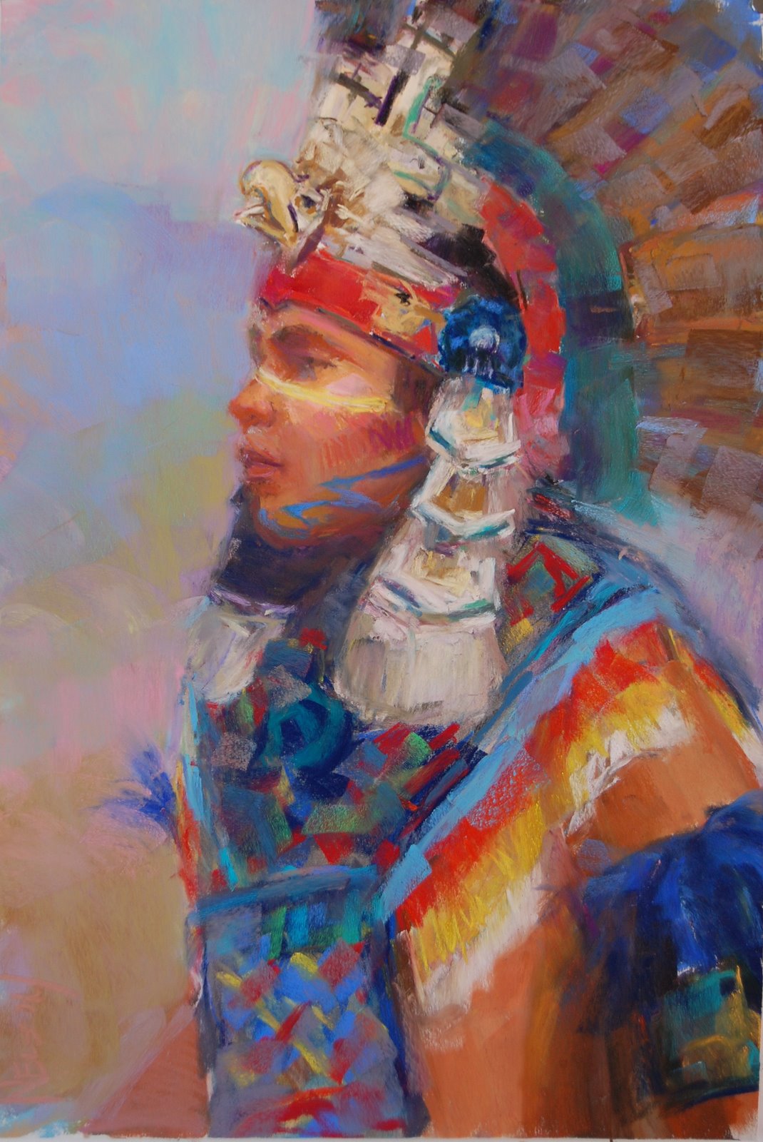 1070x1600 Betsey Nelson Aztec Final Painting Sedona Arts Center Faculty Blog - Aztec Painting