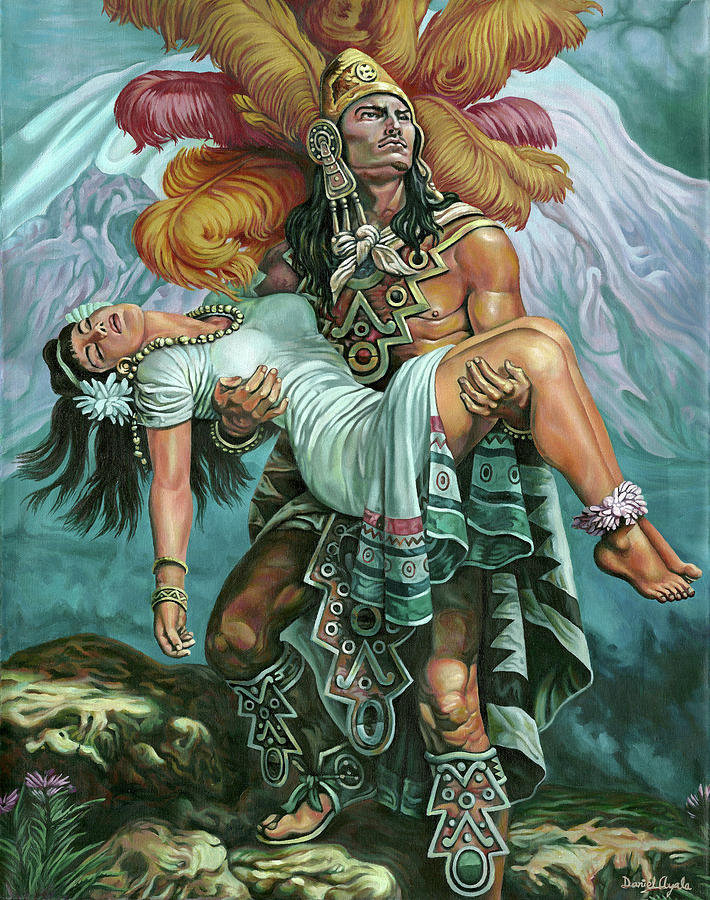 710x900 Grandeza Azteca Painting By Daniel Ayala - Aztec Painting
