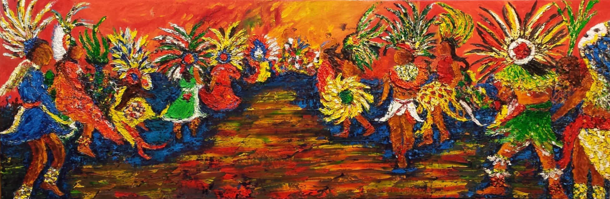 1955x640 Signed Giclee Print Archival Of Aztec Dancer Painting - Aztec Painting