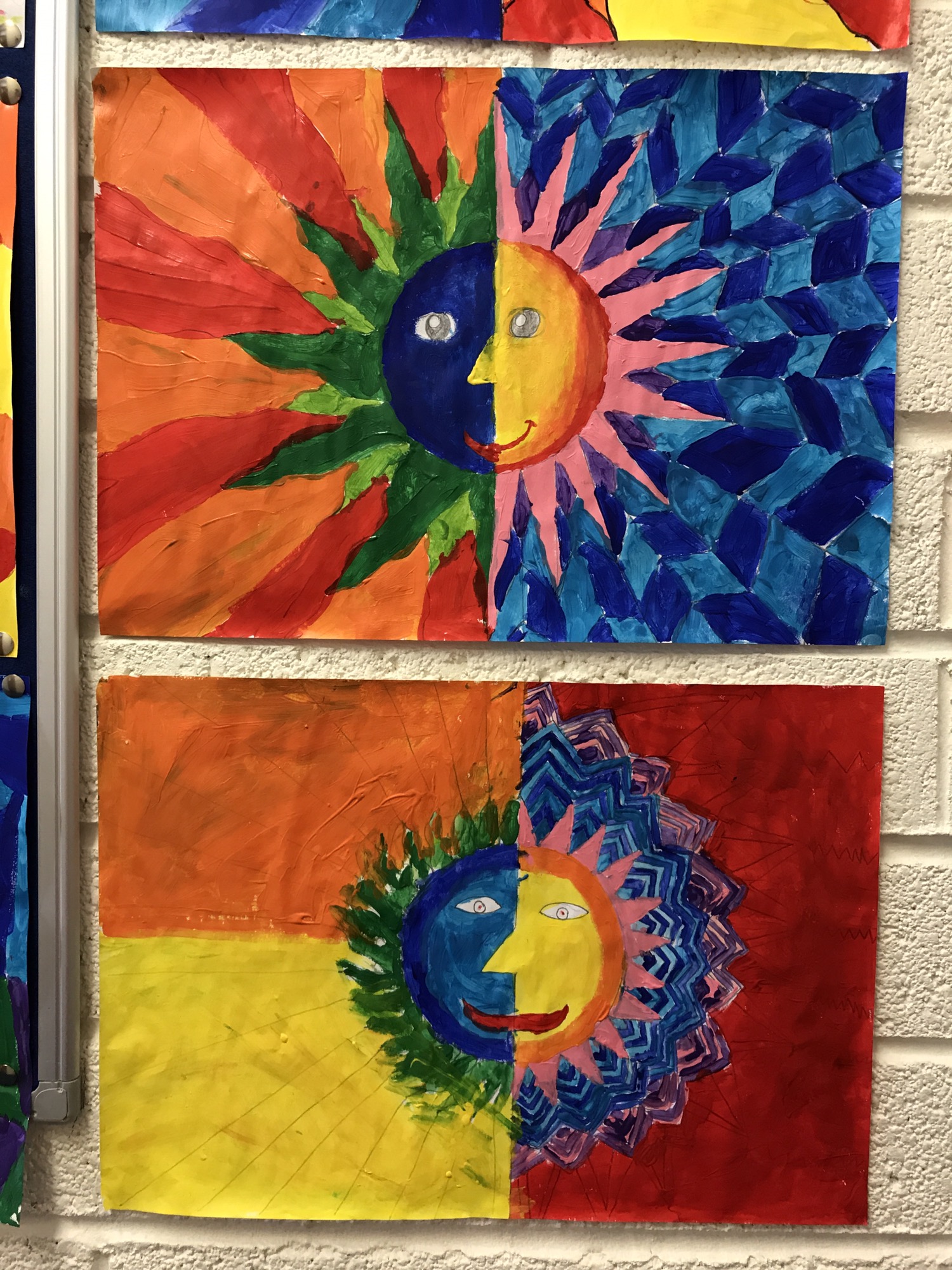 1500x2000 Acrylic Painting. Aztec Sun Crossmahon National School - Aztec Painting