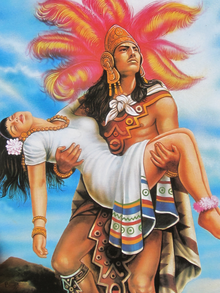768x1024 Collection Of Aztec Warrior Carrying Princess Drawings High - Azte...