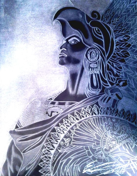 561x720 Aztec Warriors - Aztec Warrior Painting