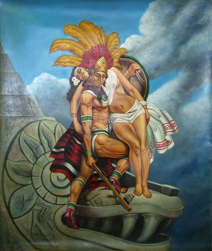 677x800 Romanticized Aztec Warrior And His Diamond Amz Wxst - Aztec Warrior Painting