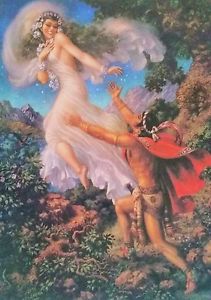 211x300 Traditional Mexican Calendar Art Jesus Helguera Aztec Warrior - Aztec Warrior Painting