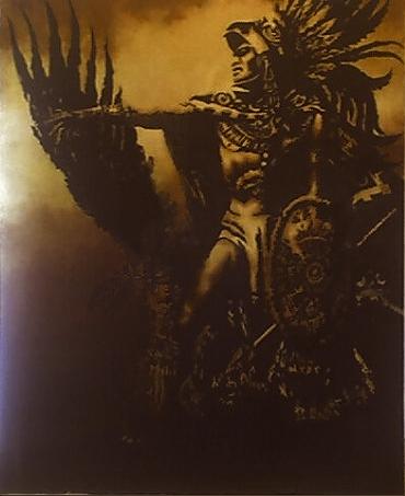 370x453 Aztec Warrior Painting By Ashley Lane - Aztec Warrior Painting