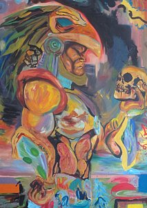 213x300 Aztec Warrior Paintings Fine Art America - Aztec Warrior Painting