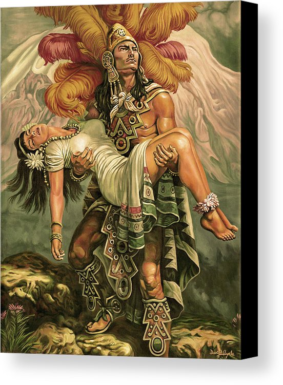 552x750 Grandeza Azteca Sepia Canvas Print Canvas Art By Daniel Ayala - Azteca Painting