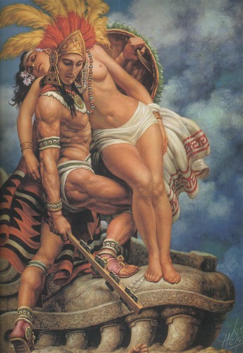 343x497 Jesus Helguera Helgue Grandeza Azteca 61 [Newbest W1 5639 - Azteca Painting