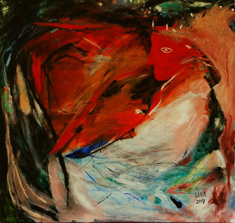 770x733 Saatchi Art Azteca Diosa Painting By Lika Shkhvatsabaia - Azteca Painting