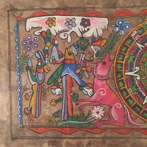 300x300 Vintage Mexican Amate Bark Painting - Azteca Painting