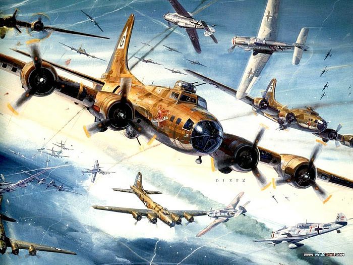 700x525 Aviation Art Air Combat Paintings Collection (Vol.02) - B 17 Painting