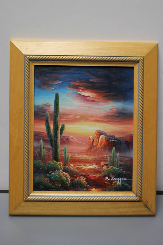 570x855 B. Duggan Signed Desert Oil Paintings Lot Of 6 - B Duggan Artist Painting