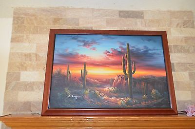 400x264 B Duggan Original Desert Southwest Sunset Large Framed Oil - B Duggan Painting