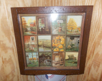 340x270 Vintage Homco Home Interior Interiors Window Pane Picture Rustic - B Mitchell Painting