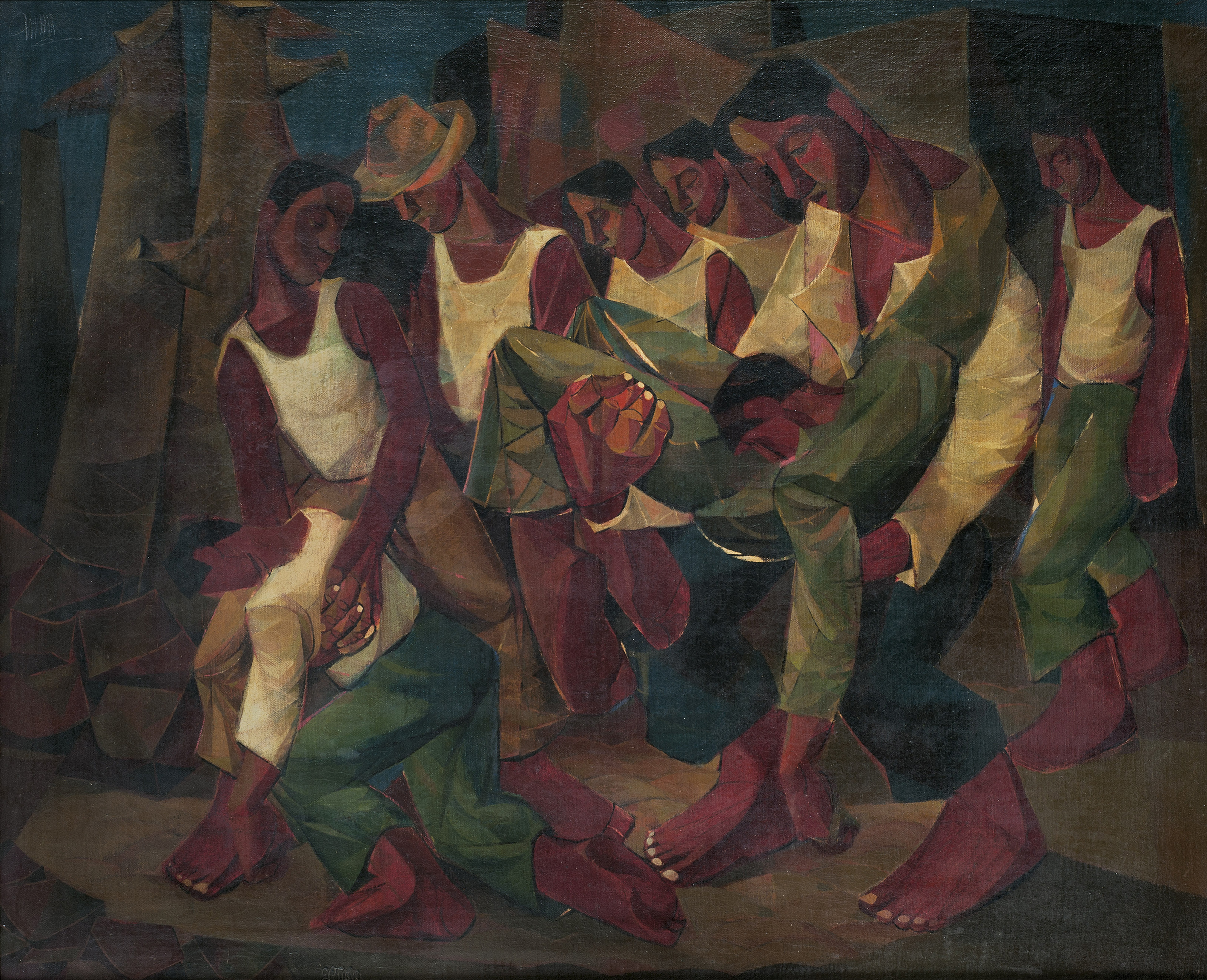 3200x2598 Arturo Luz (Filipino, B. 1926) Los Borrachos 20th Century - B Painting