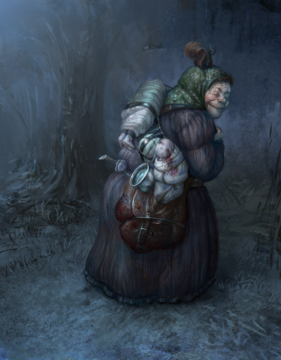 548x700 Scary Tales Baba Yaga By Karola J - Baba Yaga Painting