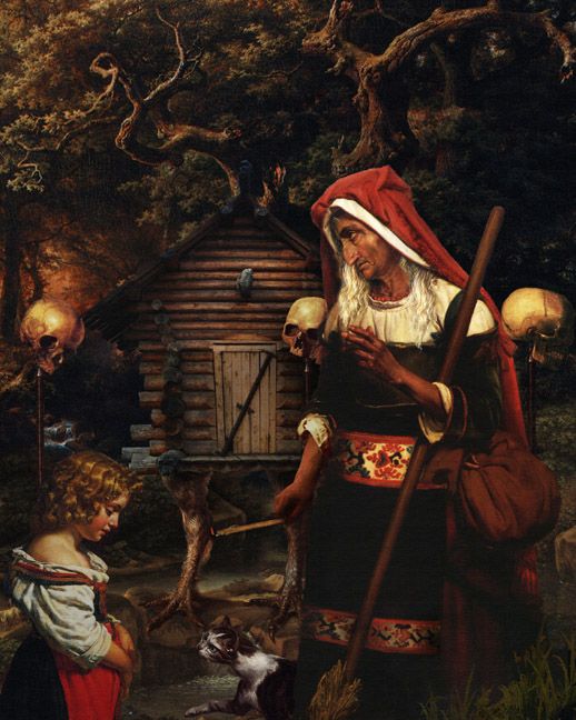 518x648 The Fairy Tale Art Of Howard David Johnmson Contemporary Fairy - Baba Yaga Painting