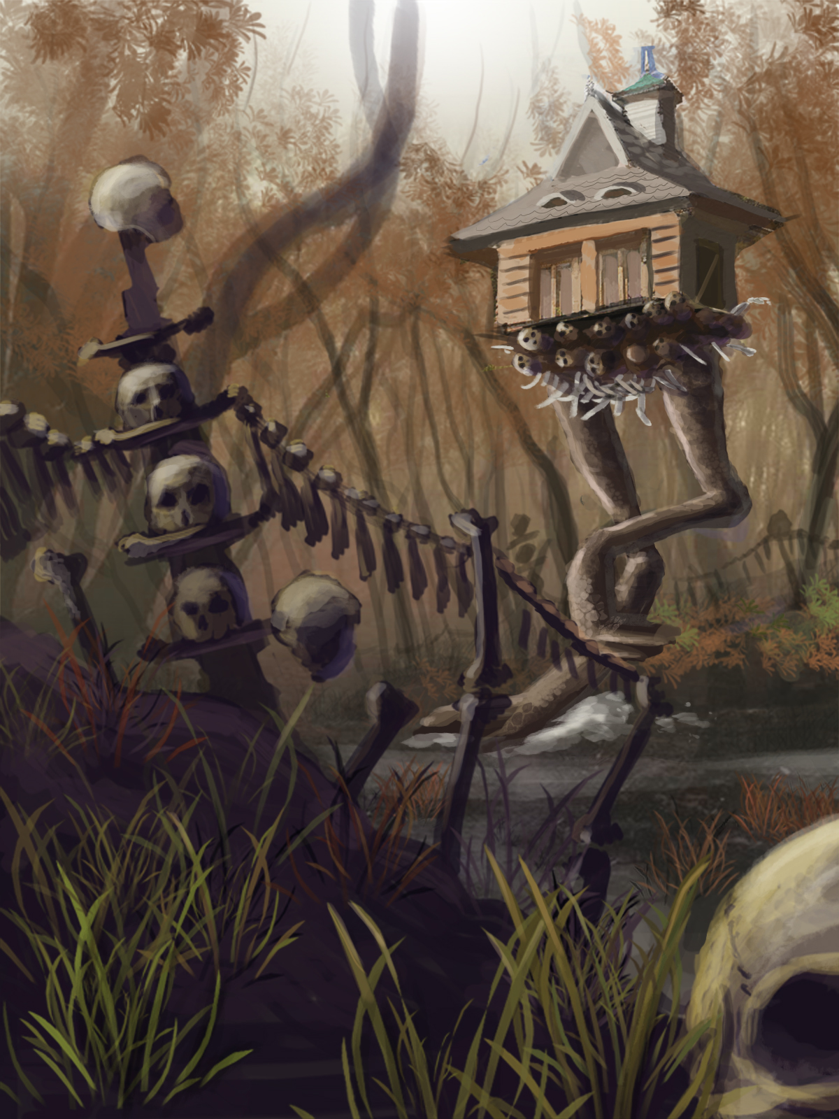 1200x1600 Witchcraft And Literature Baba Yaga - Baba Yaga Painting