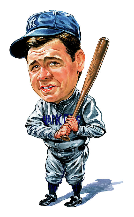 554x900 Babe Ruth Painting By Art - Babe Ruth Painting