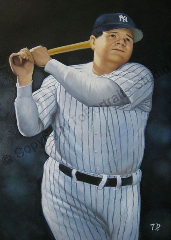 550x771 Babe Ruth, New York Yankees - Babe Ruth Painting