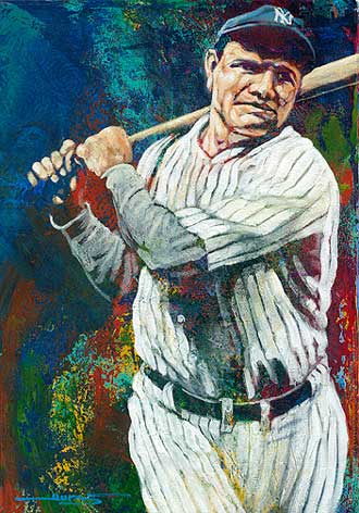 330x472 Babe Ruth New York Yankees Art Giclee Canvas Print - Babe Ruth Painting