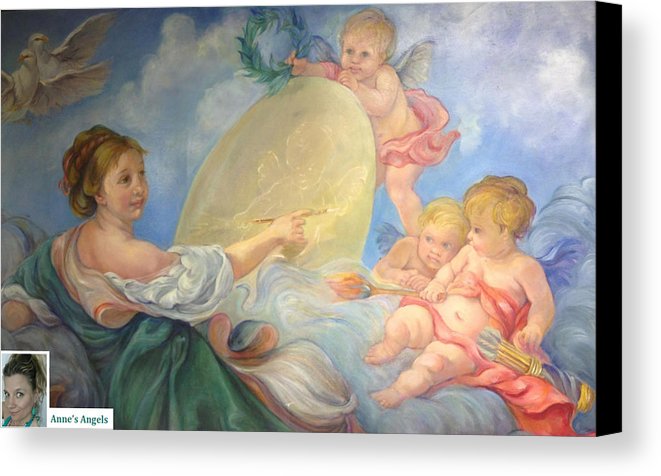 661x476 Baby Angels Painting Canvas Print Canvas Art By Anne Bloch - Baby Angel Painting
