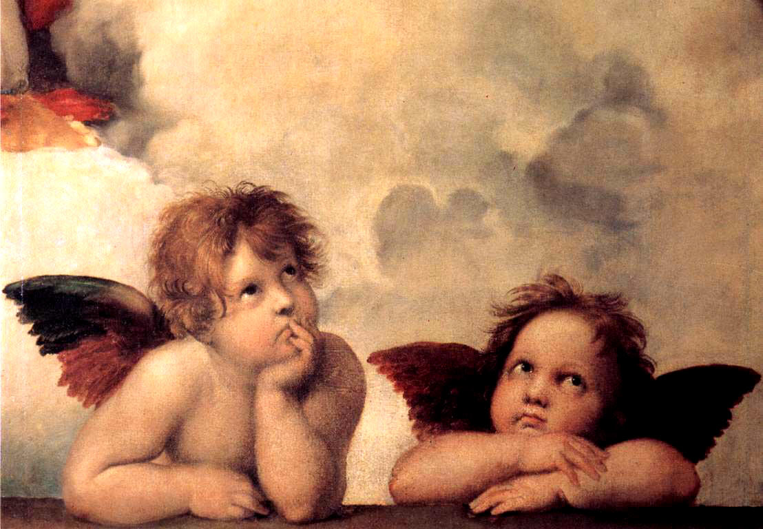 1108x768 Raphael Putti Or Cherubs From The Sistine Madonna Beautiful - Baby Angel Painting