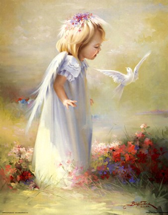 338x432 Baby Angel Iv Fine Art Print By Joyce Birkenstock - Baby Angel Painting
