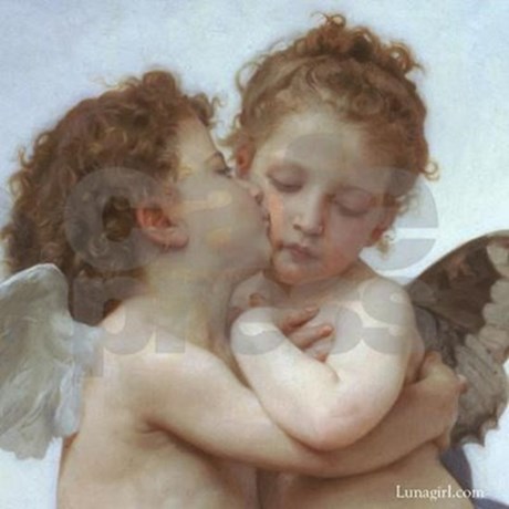 460x460 Baby Angels Kiss Bouguereau Painting Magnet By Lunagirl Images - Baby Angel Painting