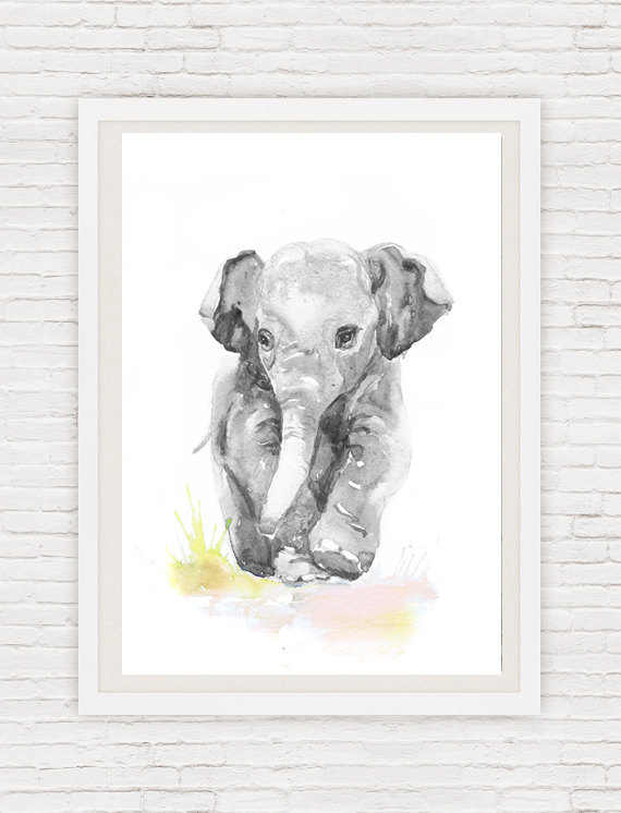 570x746 Gender Neutral Baby Nursery - Baby Animal Painting