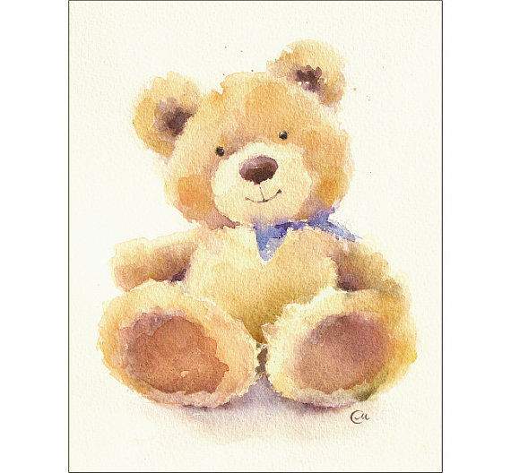 570x528 Teddy Bear - Baby Bear Painting