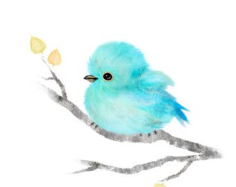 340x270 Baby Bird Painting Pink Robin Bird Robin Bird Baby By Fluffibee - Baby Bird Painting